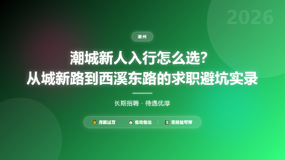 潮城新人入行怎么选？从城新路到西溪东路的求职避坑实录